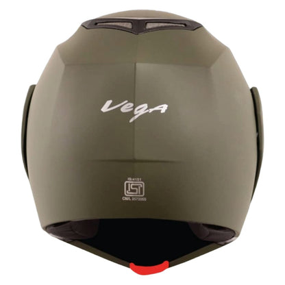 Vega Crux ISI Certified Flip-Up Helmet for Men and Women with Clear Visor