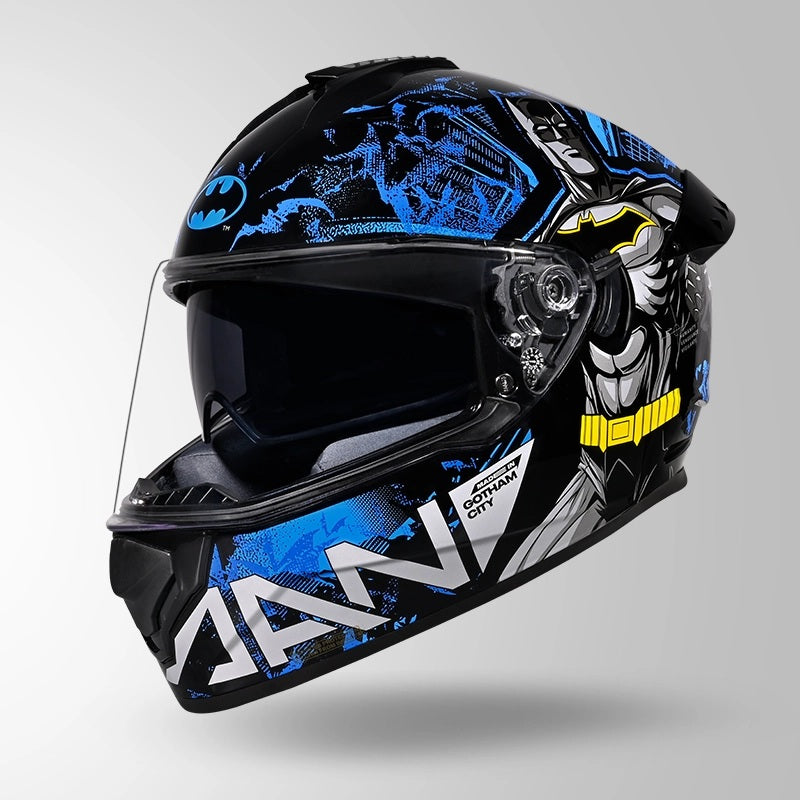 GUB STUDDS DRIFTER BATMAN EDITION HELMET WITH DUAL VISOR ISI AND DOT CERTIFICATION