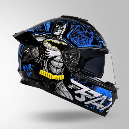 STUDDS DRIFTER BATMAN EDITION HELMET WITH DUAL VISOR ISI AND DOT CERTIFICATION