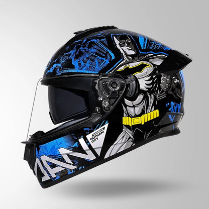 STUDDS DRIFTER BATMAN EDITION HELMET WITH DUAL VISOR ISI AND DOT CERTIFICATION