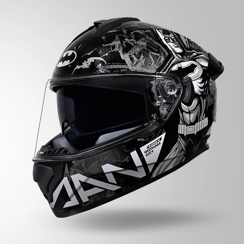 GUB STUDDS DRIFTER BATMAN EDITION HELMET WITH DUAL VISOR ISI AND DOT CERTIFICATION