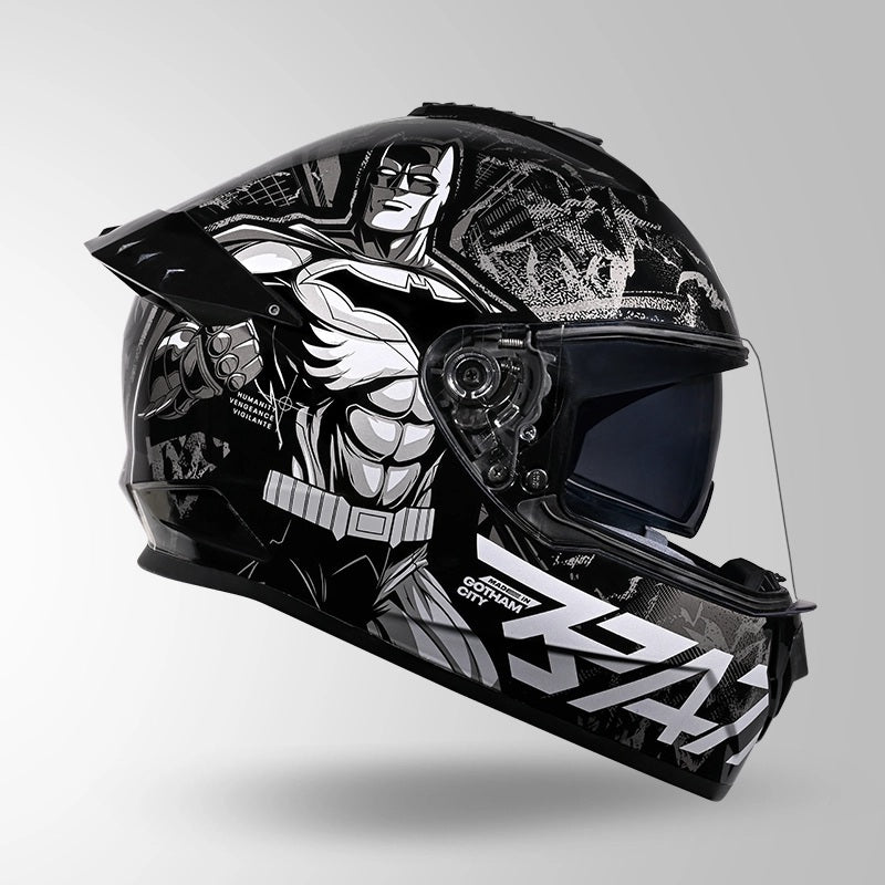 GUB STUDDS DRIFTER BATMAN EDITION HELMET WITH DUAL VISOR ISI AND DOT CERTIFICATION