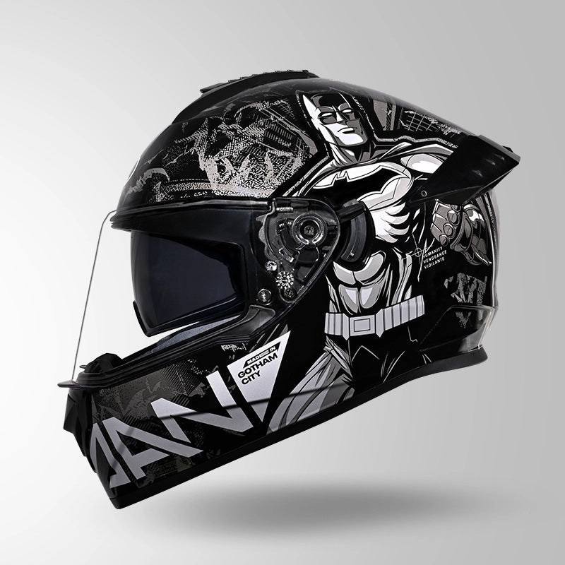 GUB STUDDS DRIFTER BATMAN EDITION HELMET WITH DUAL VISOR ISI AND DOT CERTIFICATION