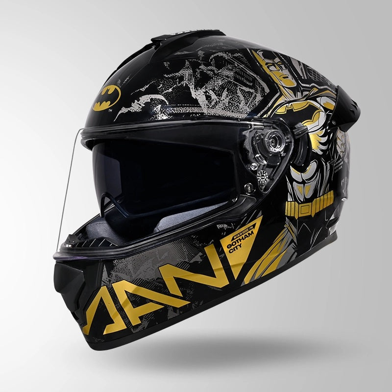 GUB STUDDS DRIFTER BATMAN EDITION HELMET WITH DUAL VISOR ISI AND DOT CERTIFICATION