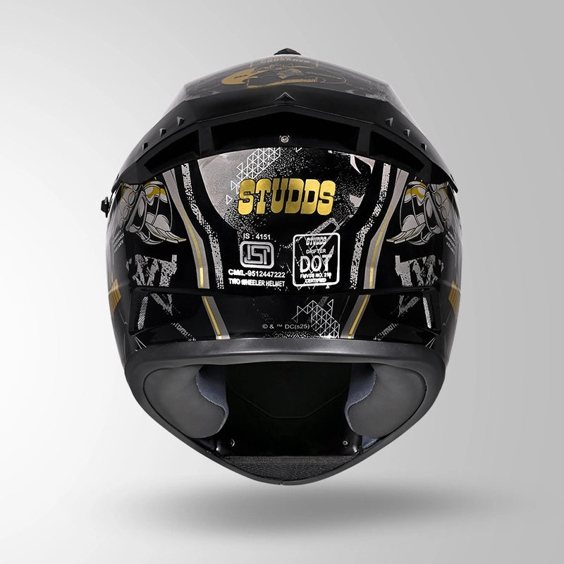 GUB STUDDS DRIFTER BATMAN EDITION HELMET WITH DUAL VISOR ISI AND DOT CERTIFICATION