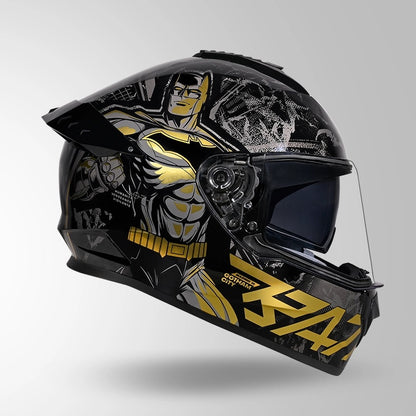 STUDDS DRIFTER BATMAN EDITION HELMET WITH DUAL VISOR ISI AND DOT CERTIFICATION