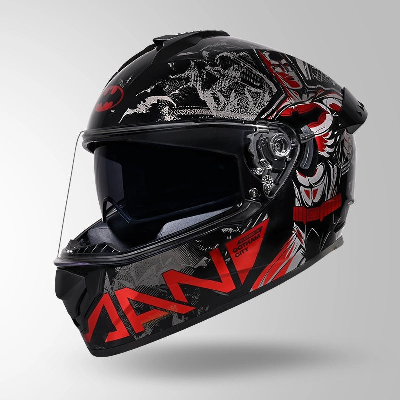 GUB STUDDS DRIFTER BATMAN EDITION HELMET WITH DUAL VISOR ISI AND DOT CERTIFICATION