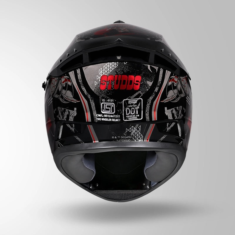 GUB STUDDS DRIFTER BATMAN EDITION HELMET WITH DUAL VISOR ISI AND DOT CERTIFICATION
