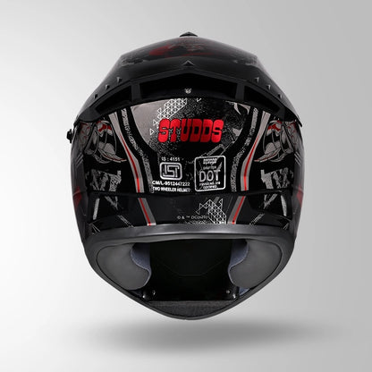 STUDDS DRIFTER BATMAN EDITION HELMET WITH DUAL VISOR ISI AND DOT CERTIFICATION