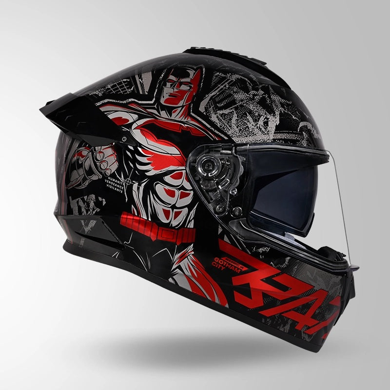 GUB STUDDS DRIFTER BATMAN EDITION HELMET WITH DUAL VISOR ISI AND DOT CERTIFICATION
