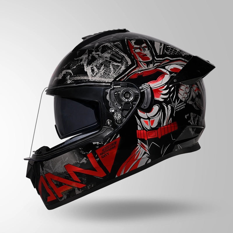 GUB STUDDS DRIFTER BATMAN EDITION HELMET WITH DUAL VISOR ISI AND DOT CERTIFICATION