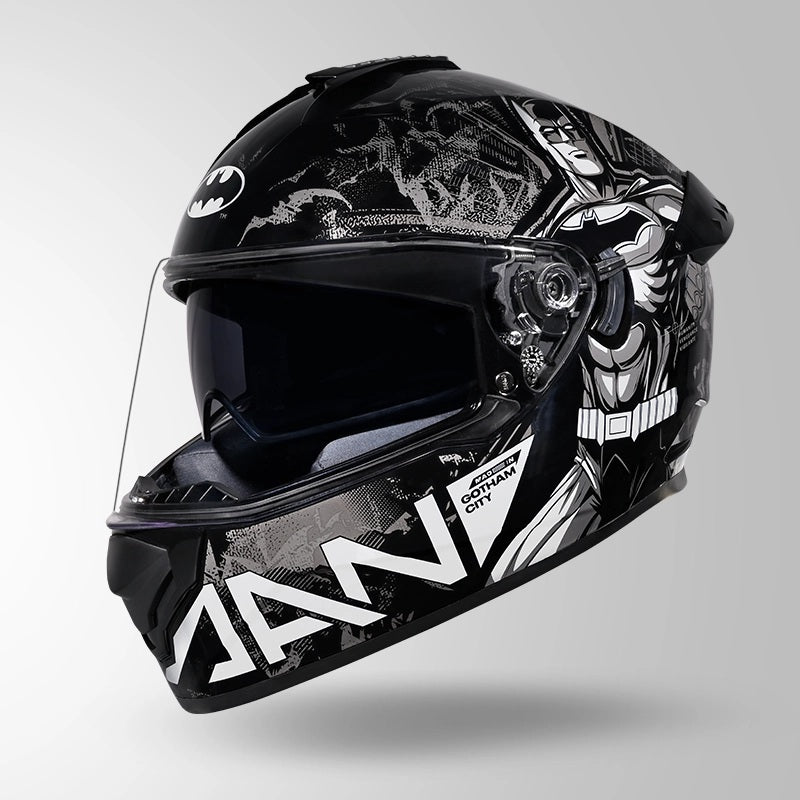 GUB STUDDS DRIFTER BATMAN EDITION HELMET WITH DUAL VISOR ISI AND DOT CERTIFICATION