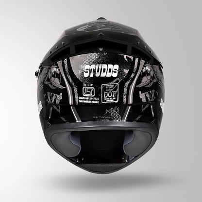 STUDDS DRIFTER BATMAN EDITION HELMET WITH DUAL VISOR ISI AND DOT CERTIFICATION