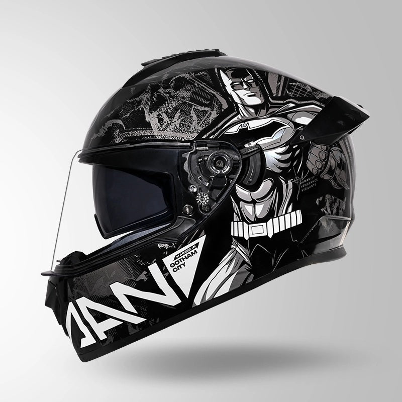 GUB STUDDS DRIFTER BATMAN EDITION HELMET WITH DUAL VISOR ISI AND DOT CERTIFICATION