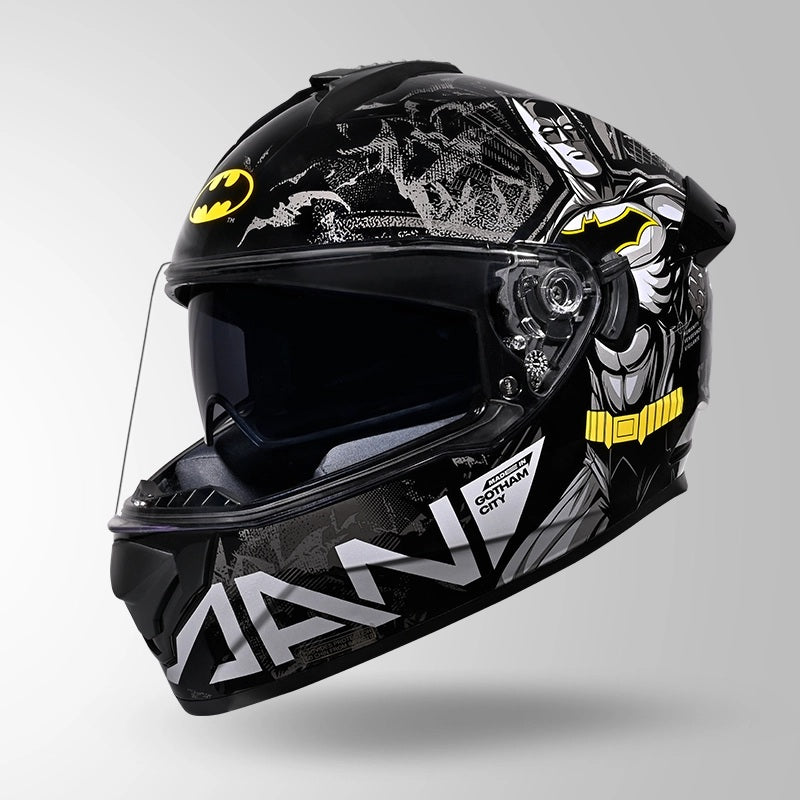 GUB STUDDS DRIFTER BATMAN EDITION HELMET WITH DUAL VISOR ISI AND DOT CERTIFICATION