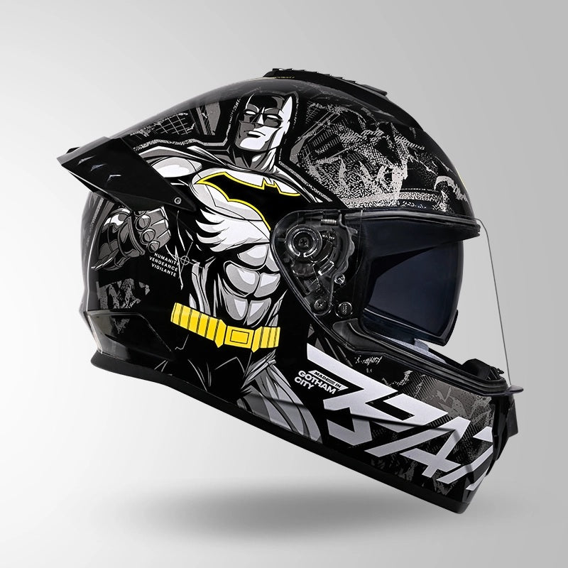 GUB STUDDS DRIFTER BATMAN EDITION HELMET WITH DUAL VISOR ISI AND DOT CERTIFICATION