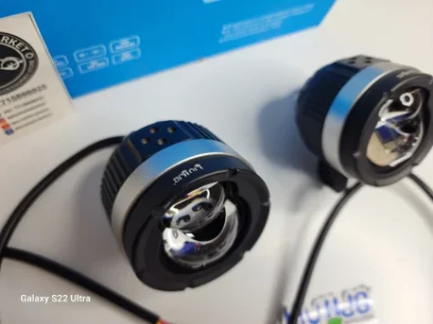 HJG 124 Ultra wide Dual Lens Fog Light – (60×2)120W LED with White/Yellow Beams for Bikes and Cars – HJG P49