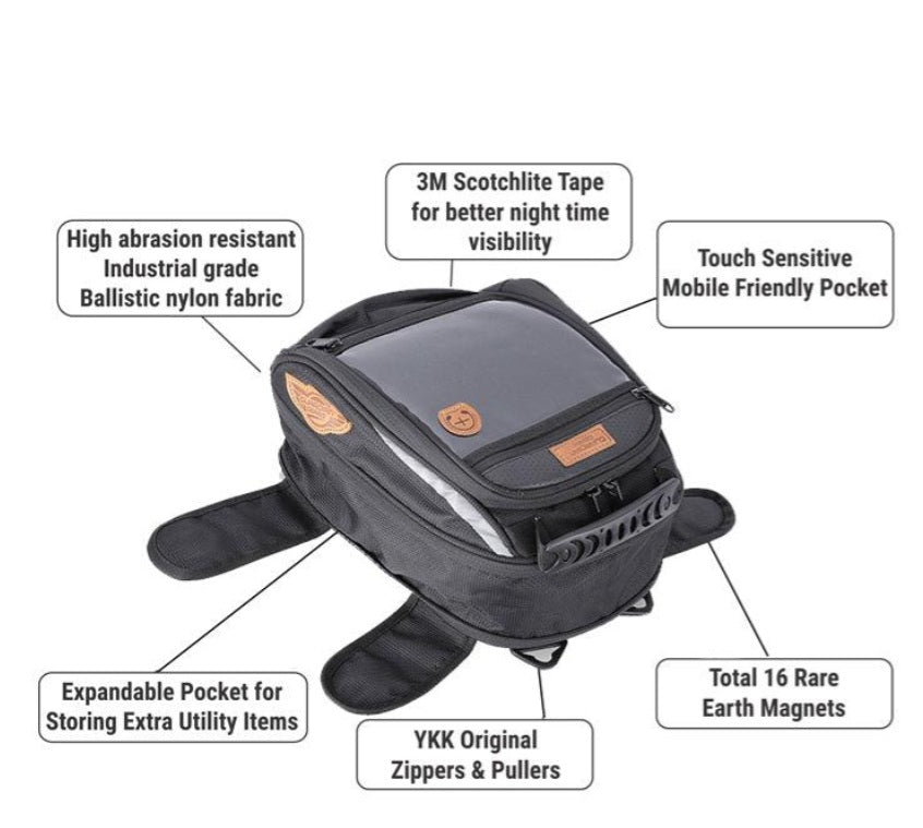 GUB Guardian Gears Universal Magnetic 18L Tank Bag with Rain Cover