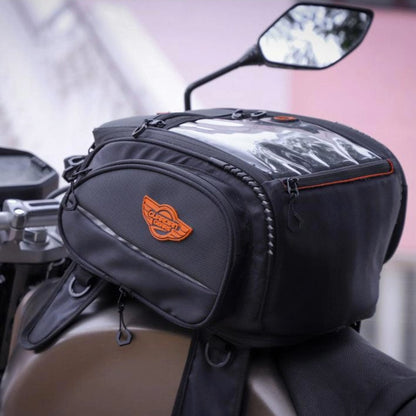 GUARDIANGEARS Jaws 28L Magnetic Tank Bag with Waterproof Rain Cover for All Motorcycles with Metal Tank from 100CC to 1000CC