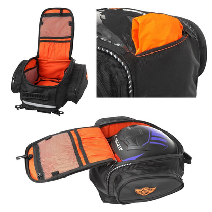 GUARDIANGEARS Universal 28L (Not-Magnetic) Tank Bag with Rain Cover for All Motorcycles with Fuel Cap in Center from 100CC to 1000CC | Nylon
