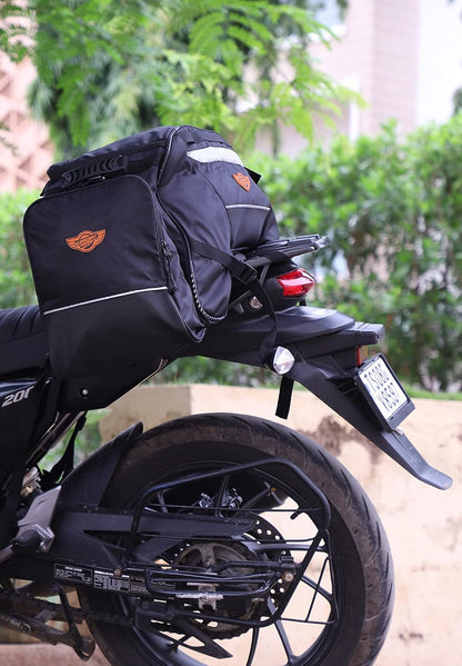 GUARDIANGEARS Rhino Mini 50L Tail Bag with Rain Cover fits on All Motorcycles from 100CC to 1000CC, Polyester