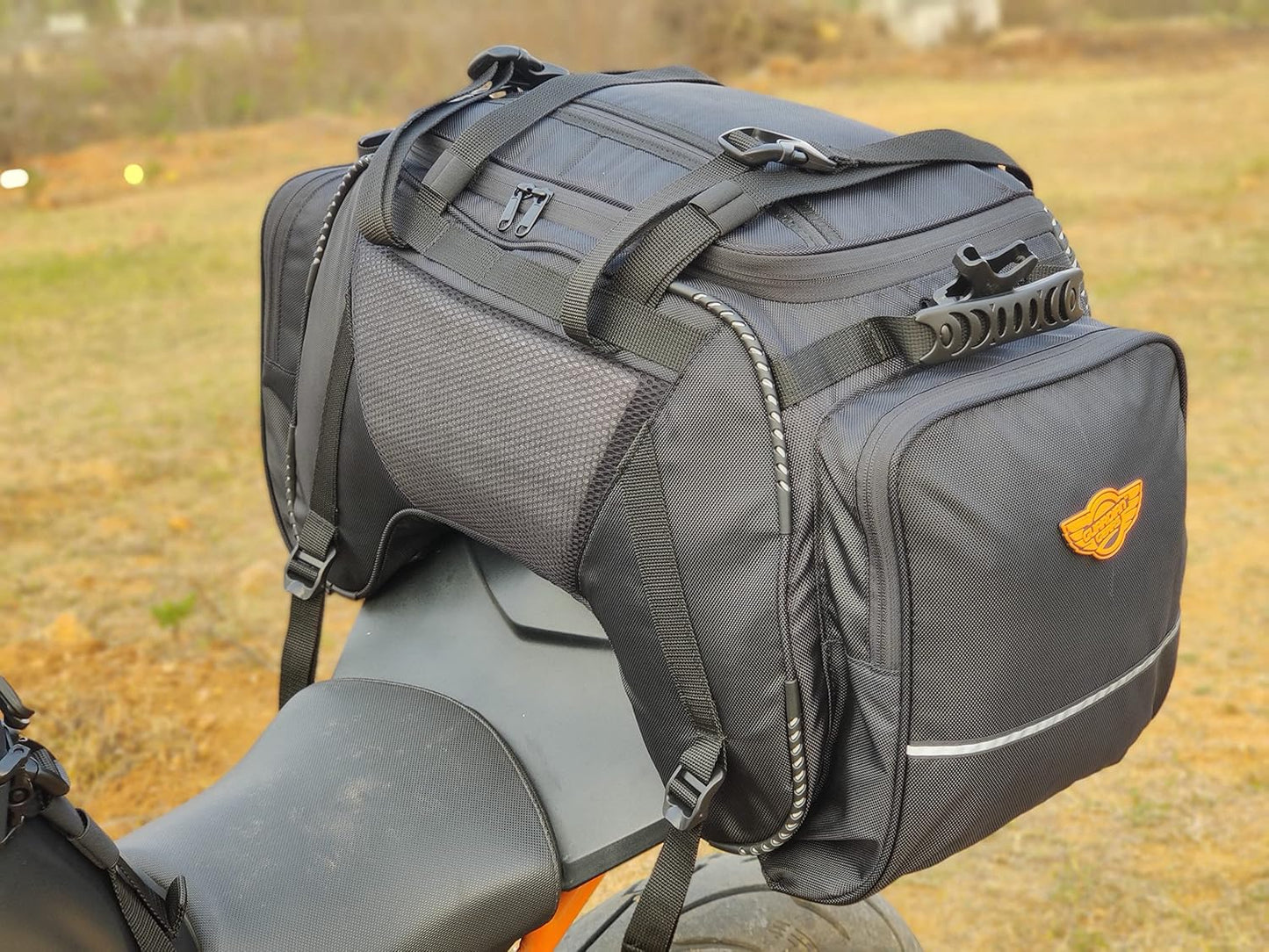 GUB GUARDIANGEARS Rhino Mini 50L Tail Bag with Rain Cover fits on All Motorcycles from 100CC to 1000CC, Polyester