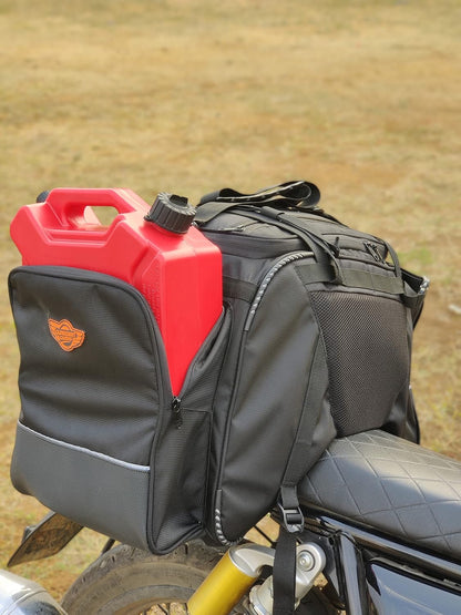 GUARDIANGEARS Rhino 70L Tail Polyester Bag with Rain Cover for All Motorcycles from 100CC to 1000CC