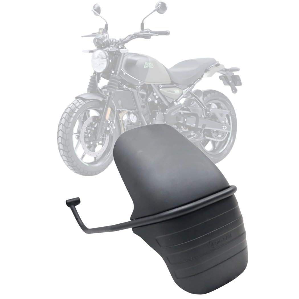 Type 2 Tyre Hugger Rear Mudguard for Royal Enfield Guerrilla 450 – Heavy Duty Plastic Splash Guard with Metal Clamp, Easy Install, Black