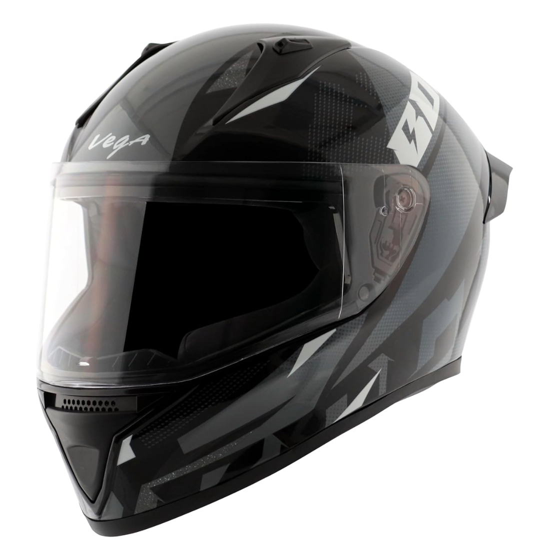 Vega Bolt Macho Black Grey Helmet