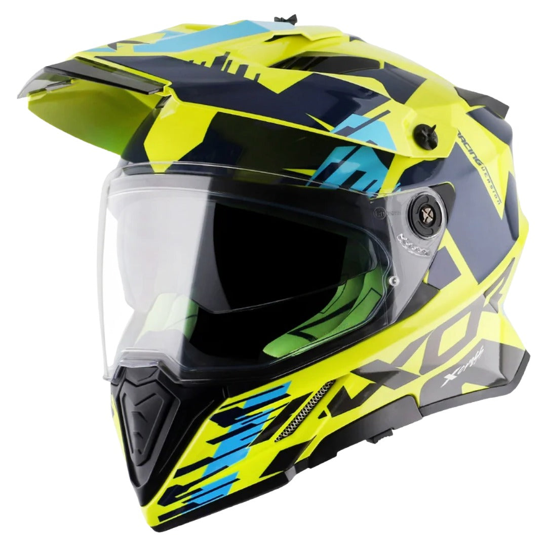 AXOR X-Cross X1 Dual Visor ISI ECE DOT Certified Full Face Dual visor Sport Peak Off Road Helmet