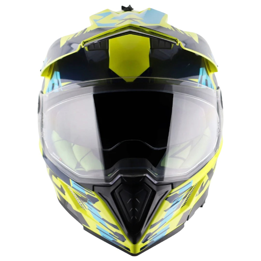 AXOR X-Cross X1 Dual Visor ISI ECE DOT Certified Full Face Dual visor Sport Peak Off Road Helmet