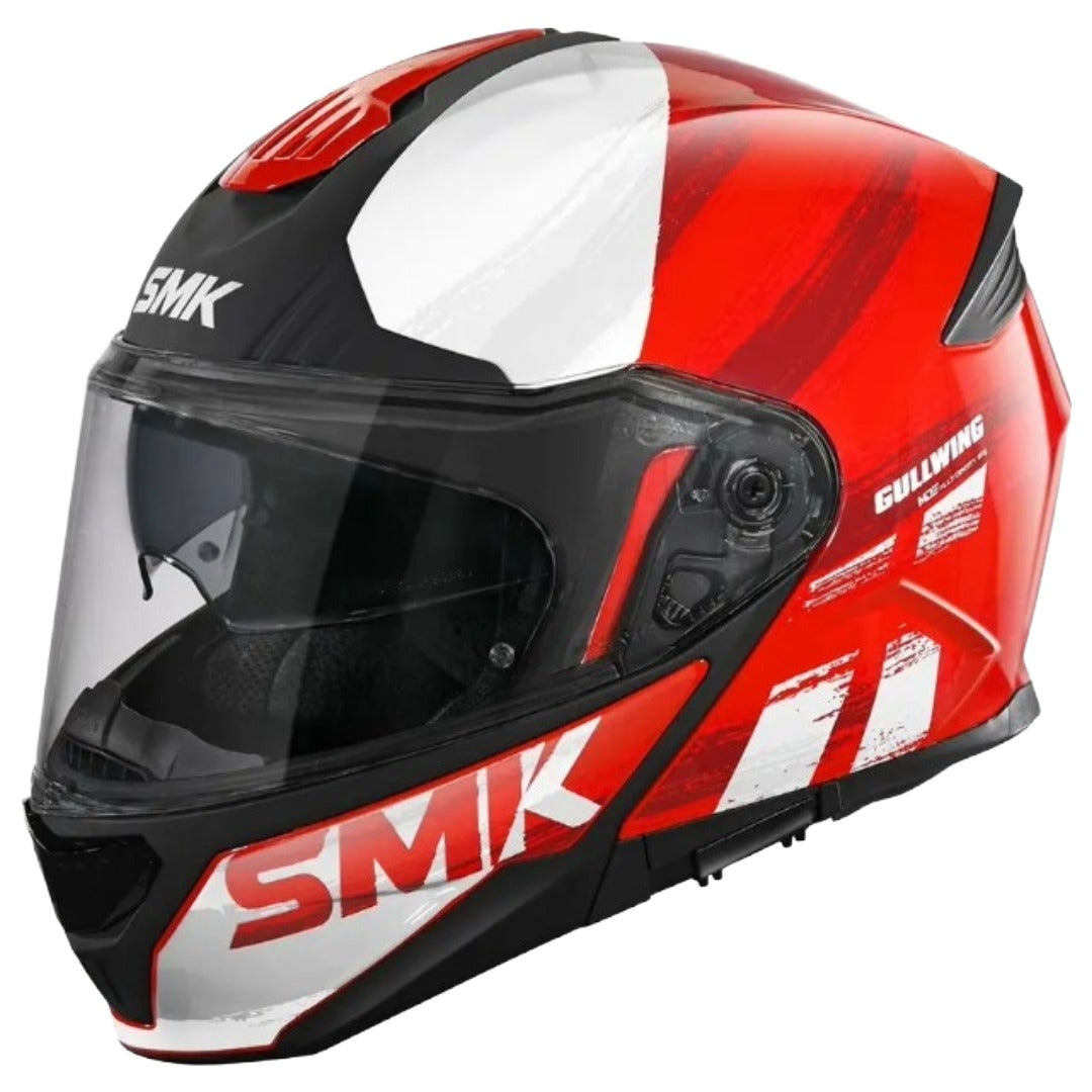 SMK Gullwing Tourleader Flip Up Dual Visor Helmet for Men, Women, ISI DOT ECE 22.06 Certified