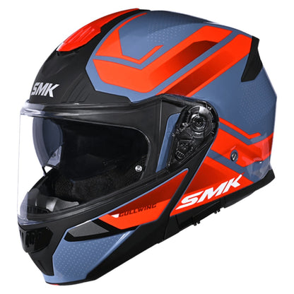 SMK Gullwing Supertour Flip Up Dual Visor Helmet for Men, Women, ISI DOT ECE 22.06 Certified