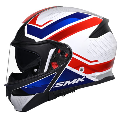 SMK Gullwing Supertour Flip Up Dual Visor Helmet for Men, Women, ISI DOT ECE 22.06 Certified