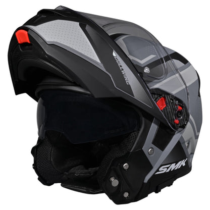 SMK Gullwing Supertour Flip Up Dual Visor Helmet for Men, Women, ISI DOT ECE 22.06 Certified