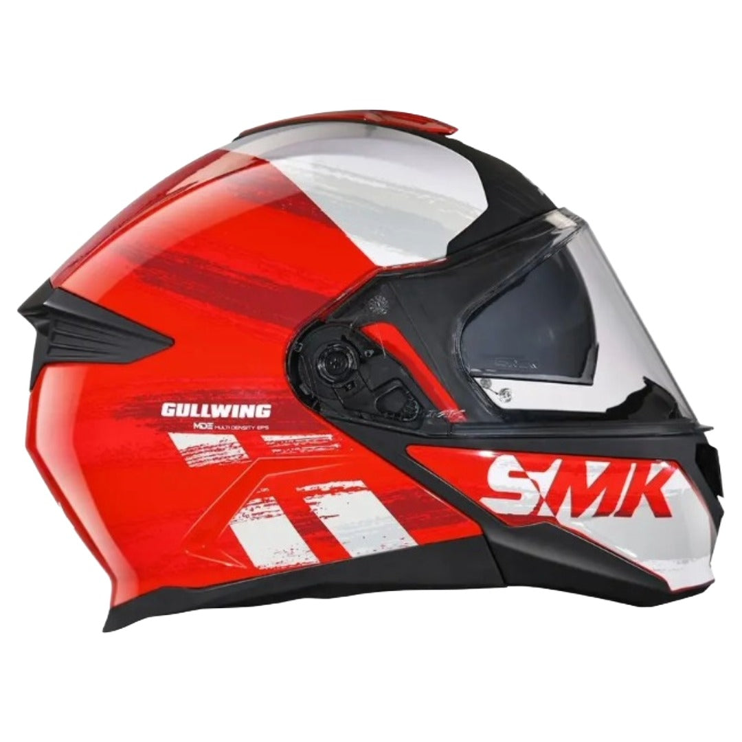 SMK Gullwing Tourleader Flip Up Dual Visor Helmet for Men, Women, ISI DOT ECE 22.06 Certified