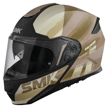 SMK Gullwing Tourleader Flip Up Dual Visor Helmet for Men, Women, ISI DOT ECE 22.06 Certified