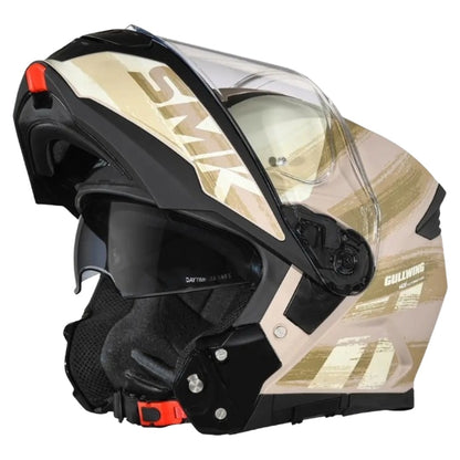 SMK Gullwing Tourleader Flip Up Dual Visor Helmet for Men, Women, ISI DOT ECE 22.06 Certified