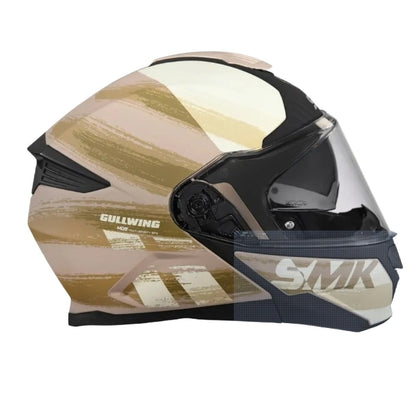 SMK Gullwing Tourleader Flip Up Dual Visor Helmet for Men, Women, ISI DOT ECE 22.06 Certified