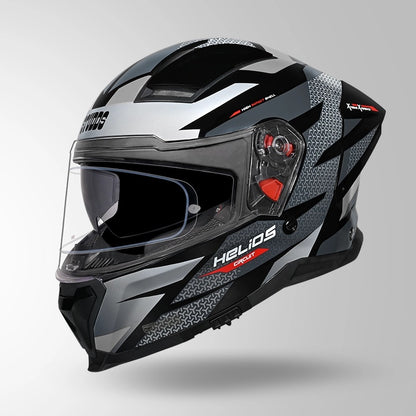 STUDDS Helios Circuit D2 Glossy Finish Full Face Pinlock and Antifog ISI and DOT Certified Helmet with Dual Visor