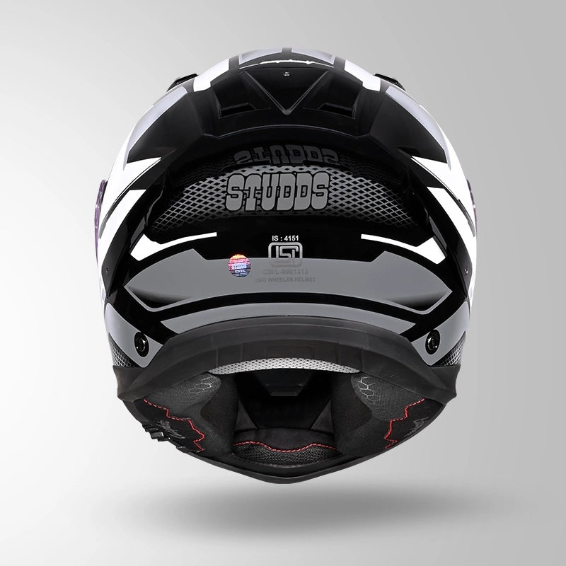 GUB STUDDS Helios Asphalt D1 Glossy Finish Full Face ISI and DOT Certified Helmet with Dual Visor