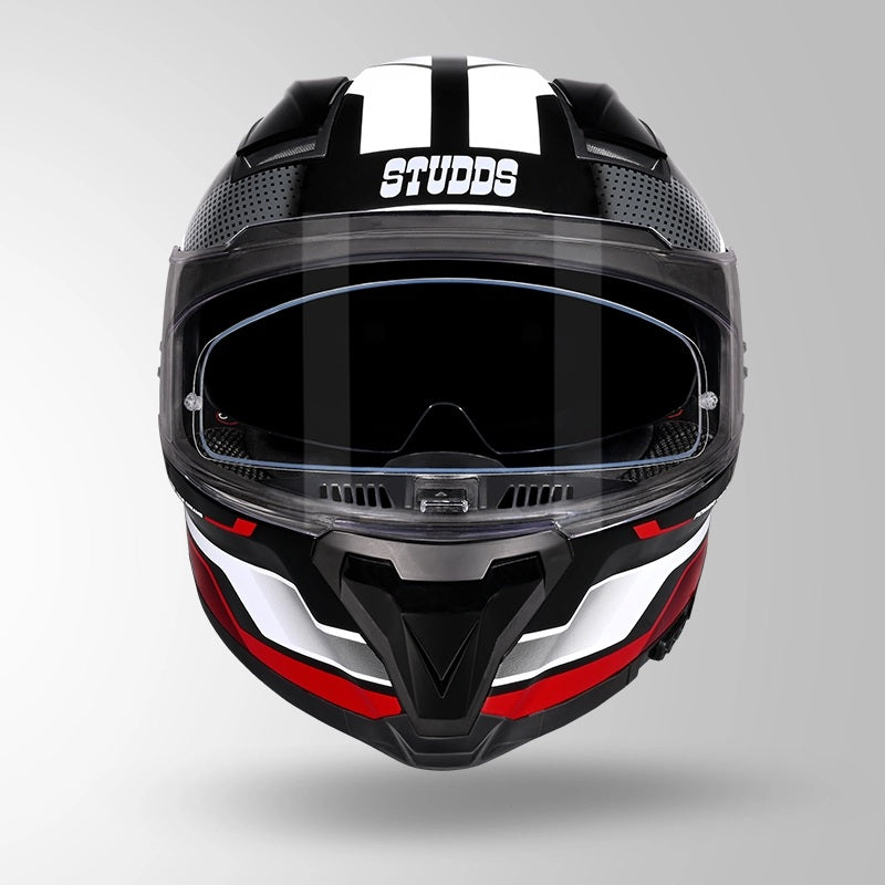 GUB STUDDS Helios Asphalt D1 Glossy Finish Full Face ISI and DOT Certified Helmet with Dual Visor