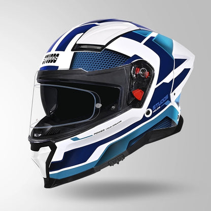 STUDDS Helios Asphalt D1 Glossy Finish Full Face ISI and DOT Certified Helmet with Dual Visor