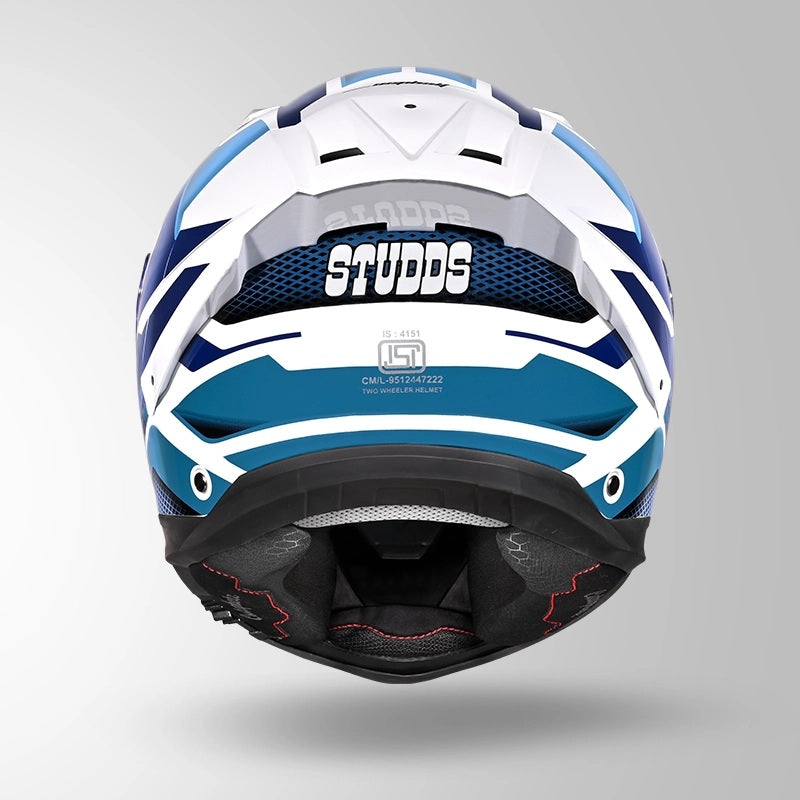 GUB STUDDS Helios Asphalt D1 Glossy Finish Full Face ISI and DOT Certified Helmet with Dual Visor