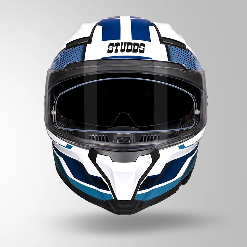 GUB STUDDS Helios Asphalt D1 Glossy Finish Full Face ISI and DOT Certified Helmet with Dual Visor