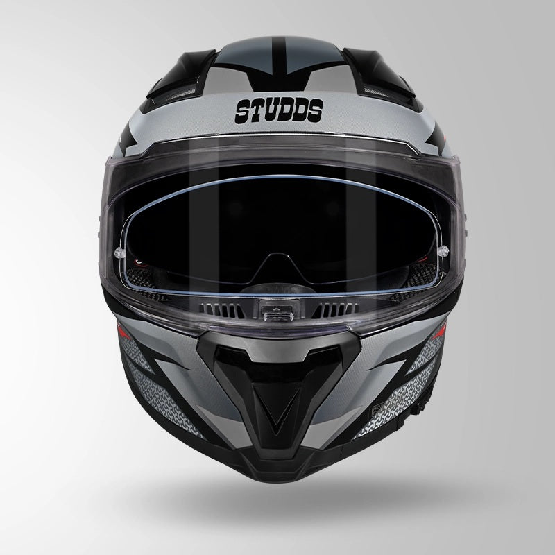 GUB STUDDS Helios Circuit D2 Glossy Finish Full Face Pinlock and Antifog ISI and DOT Certified Helmet with Dual Visor