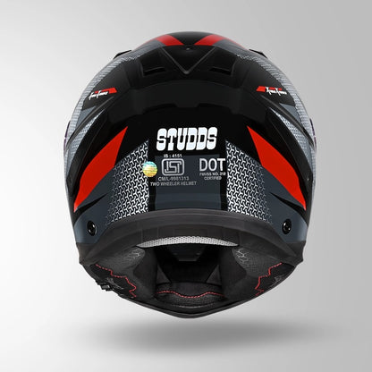 STUDDS Helios Circuit D2 Glossy Finish Full Face Pinlock and Antifog ISI and DOT Certified Helmet with Dual Visor