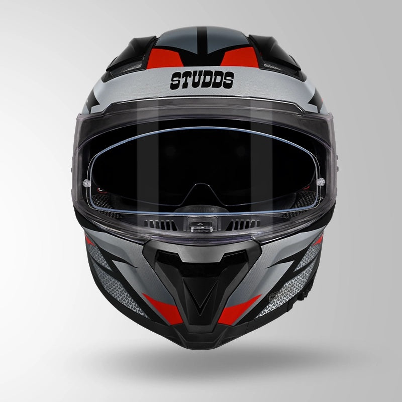 GUB STUDDS Helios Circuit D2 Glossy Finish Full Face Pinlock and Antifog ISI and DOT Certified Helmet with Dual Visor