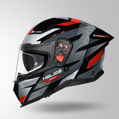 STUDDS Helios Circuit D2 Glossy Finish Full Face Pinlock and Antifog ISI and DOT Certified Helmet with Dual Visor