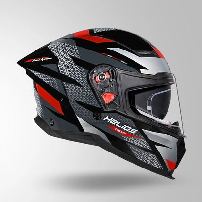 STUDDS Helios Circuit D2 Glossy Finish Full Face Pinlock and Antifog ISI and DOT Certified Helmet with Dual Visor